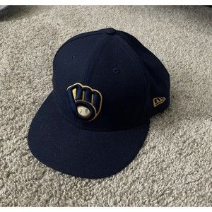 milwaukee brewers fitted hat 7 5/8